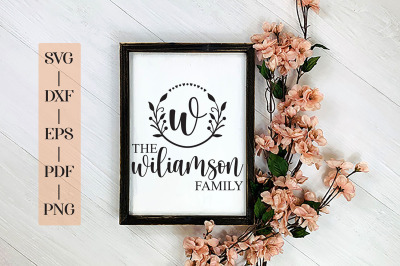 Farmhouse Monogram Style, Family Monogram Wreath SVG DXF PNG