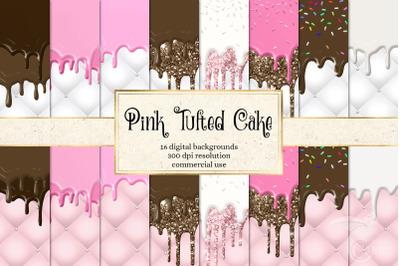 Pink Tufted Cake Digital Paper