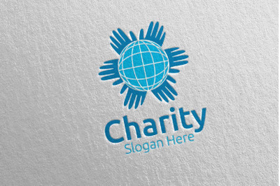 Global Charity Hand Love Logo Design 15