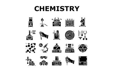 Chemistry Laboratory Collection Icons Set Vector Illustration