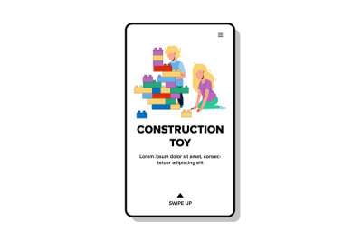 Construction Toy Blocks Playing Children Vector