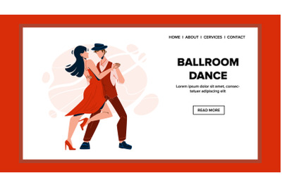 Man And Woman Dancing In Ballroom Dance Vector