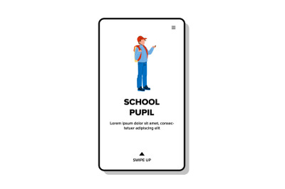 School Pupil With Backpack Go Classroom Vector