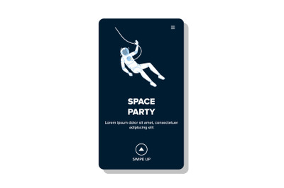 Space Party Theme Music And Dance Event Vector