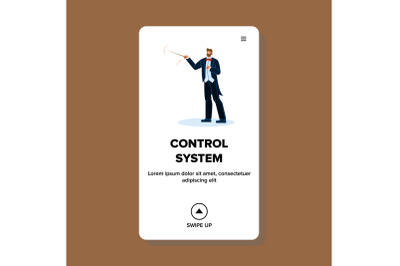 Control System And Support Businessman Vector