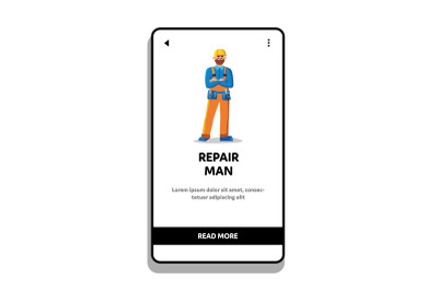 Repair Man Mechanic Wear Belt With Tools Vector