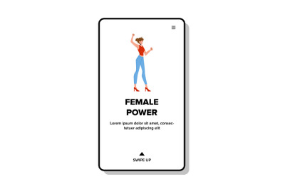 Female Power Strong Businesswoman Posing Vector