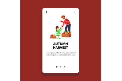 Autumn Harvest Apples Family Occupation Vector