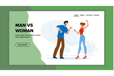 Man Vs Woman Fight Relationship Competition Vector