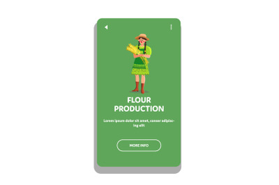 Wheat Flour Production Factory Worker Girl Vector