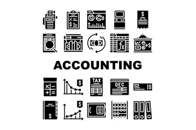 Accounting And Finance Collection Icons Set Vector