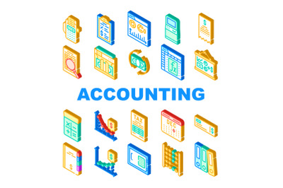 Accounting And Finance Collection Icons Set Vector