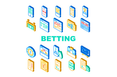 Betting On Gambling Collection Icons Set Vector