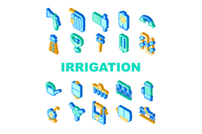 Irrigation System Collection Icons Set isolated illustration