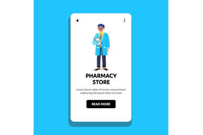 Pharmacy Store Drugstore Pharmacist Seller Vector