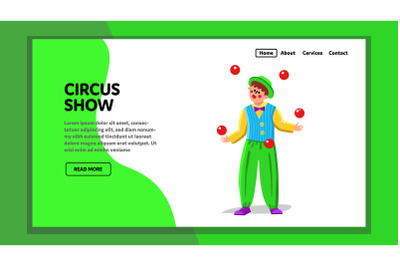 Circus Show Performance Juggler Throw Balls Vector