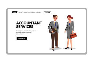 Accountant Services Workers Businesspeople Vector