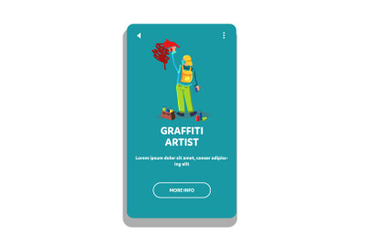 Graffiti Artist Drawing Picture On Wall Vector