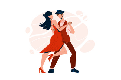 Salsa Dancing Performing Dancers Couple Vector