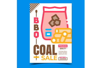 Bbq Coal Sale Creative Advertising Poster Vector