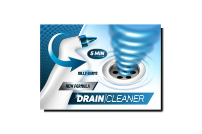 Drain Cleaner Blank Package Promo Banner Vector