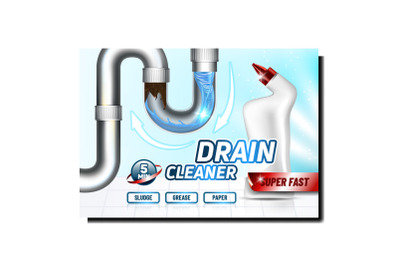 Drain Cleaner Creative Promotional Poster Vector