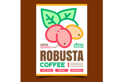 Robusta Coffee Creative Advertising Banner Vector