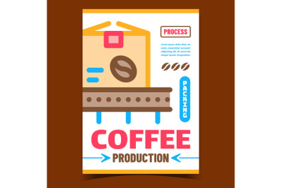 Coffee Production Creative Advertise Poster Vector