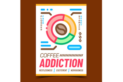 Coffee Addiction Creative Advertise Banner Vector