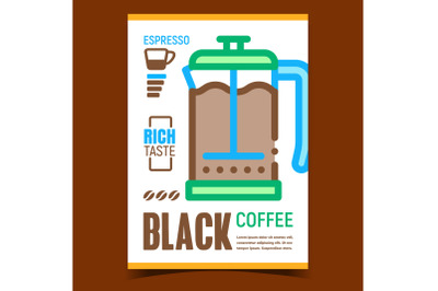 Black Coffee Creative Advertising Poster Vector