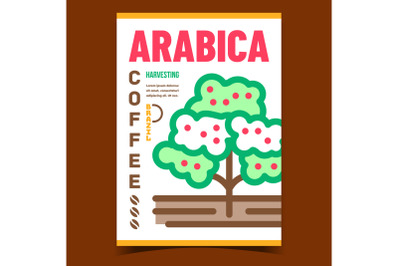 Arabica Coffee Creative Advertising Banner Vector