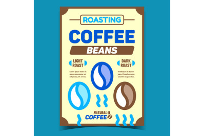 Roasting Coffee Beans Advertising Banner Vector