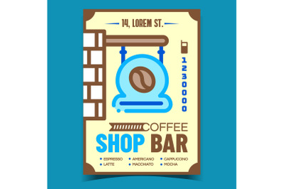 Coffee Shop Bar Creative Advertising Banner Vector