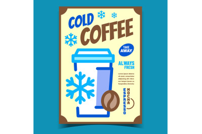 Cold Coffee Creative Advertising Banner Vector