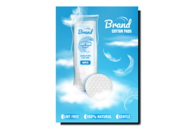 Cotton Pads Natural Accessory Promo Banner Vector