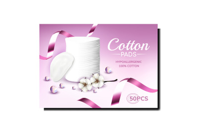 Cotton Pads Facial Accessory Promo Poster Vector