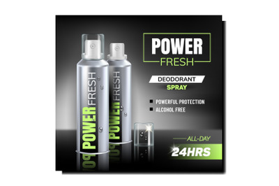 Deodorant Spray For Men Promotional Banner Vector