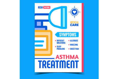 Asthma Treatment Creative Promo Banner Vector