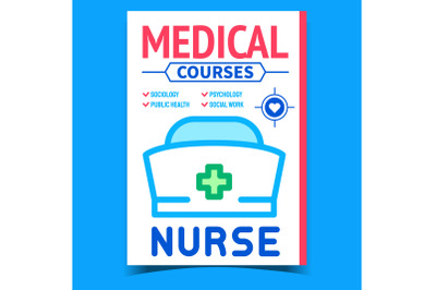 Medical Courses Creative Advertising Poster Vector