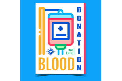 Blood Donation Creative Advertising Poster Vector