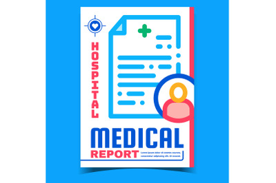 Hospital Medical Report Advertising Banner Vector