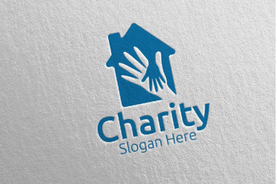 Home Charity Hand Love Logo Design 21