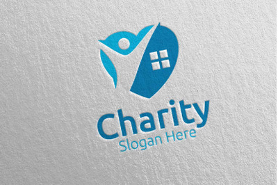 Home Charity Hand Love Logo Design 22