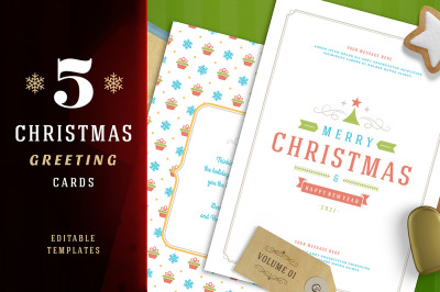 5 Christmas greeting cards