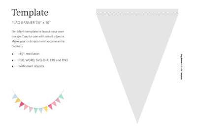 Flag Banner Template | Silhouette Studio | Cricut Silhouette