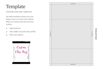 Blank Chip Bag Template | Silhouette Studio | Cricut Silhouette