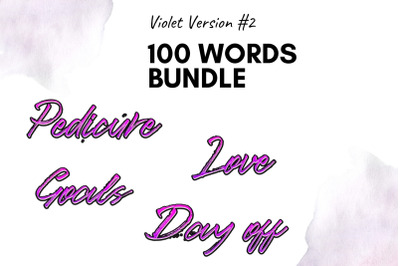 Violet Calligraphic Scripts Bundle Stickers Set