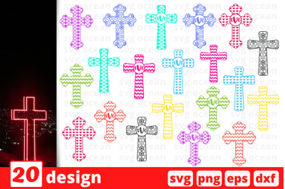 20&nbsp;Cross monogram cricut svg