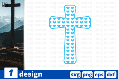 Cross monogram cricut svg