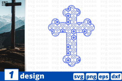 Cross monogram cricut svg